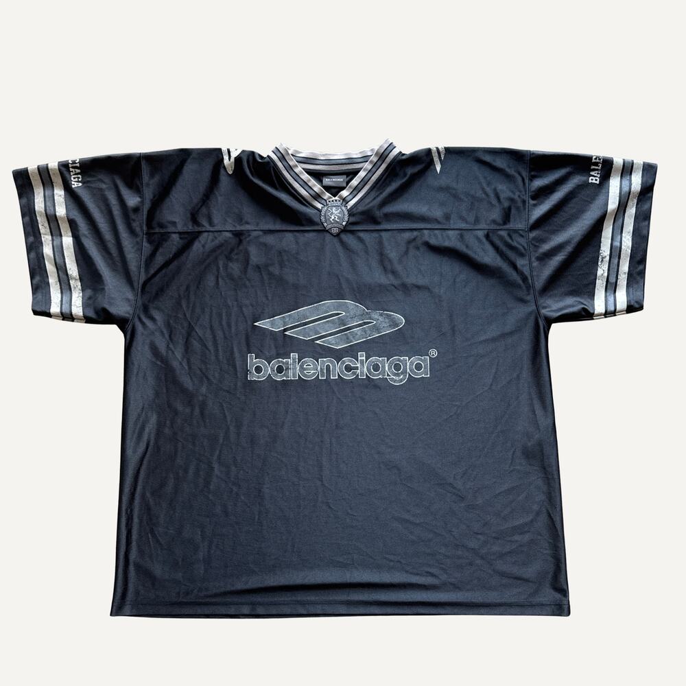 Balenciaga Men's 3B Oversized V-Neck Football Jersey Size XXL Double Sided